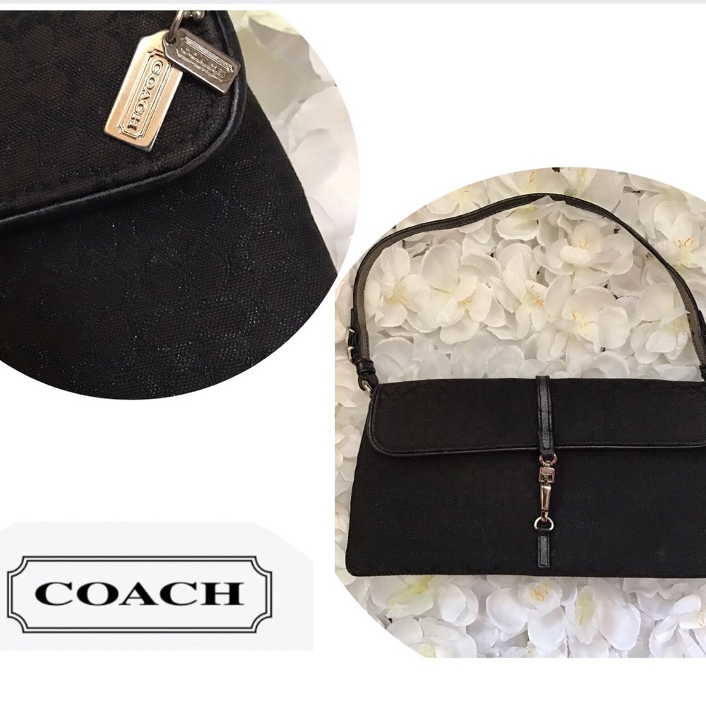 Coach Demi Black Metallic Pouchette